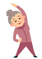 体操をする高齢女性のイラスト