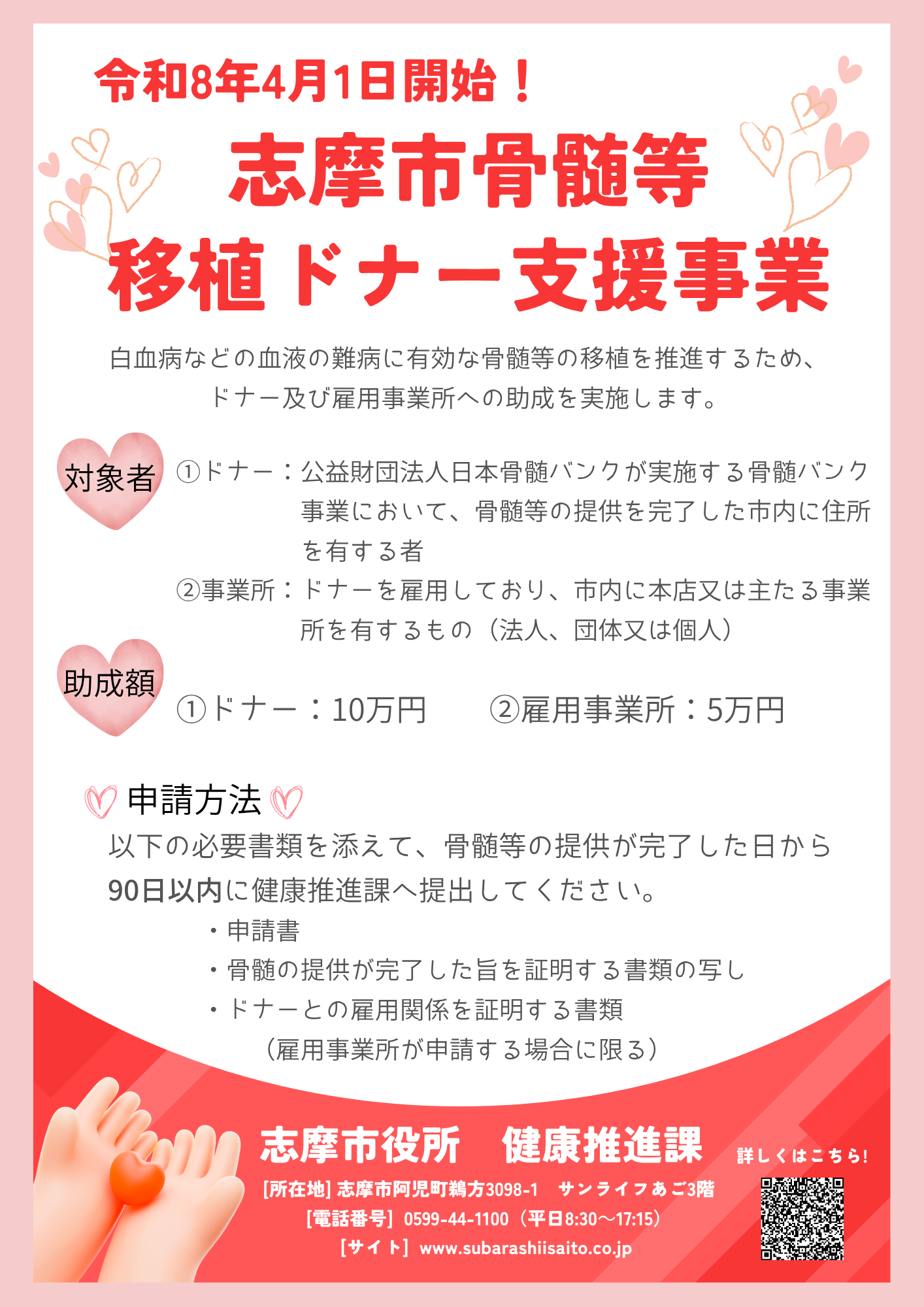 骨髄等移植ドナー支援事業チラシ