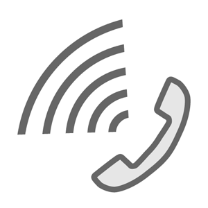 受話器で発信しているイラスト