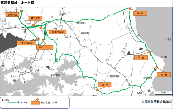 志島循環線ルート図