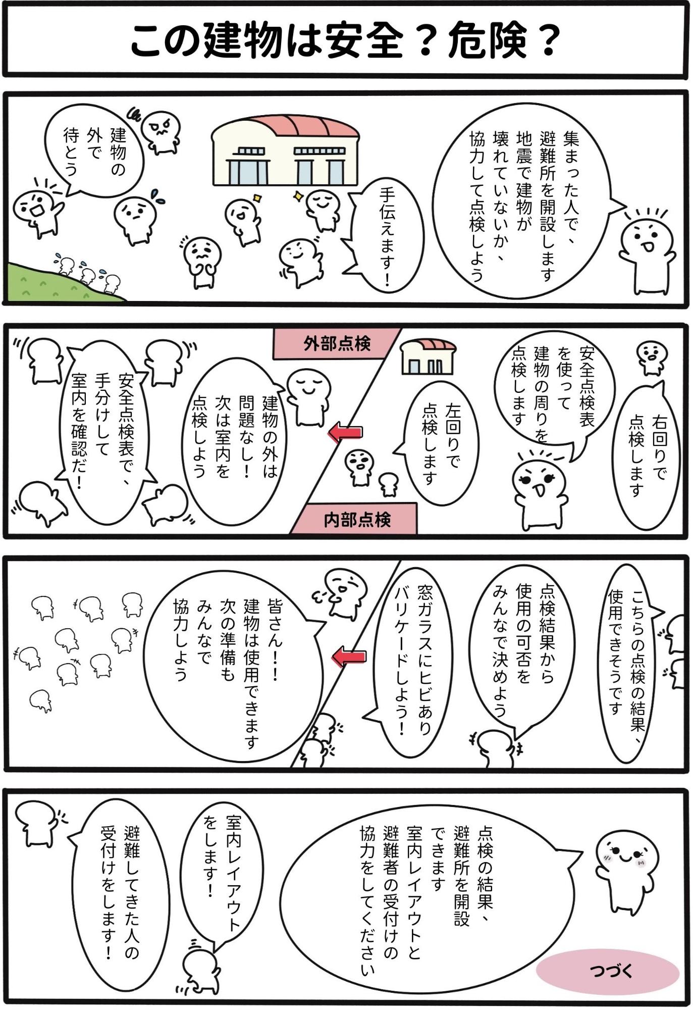 四コマ漫画「この建物は安全？危険？」