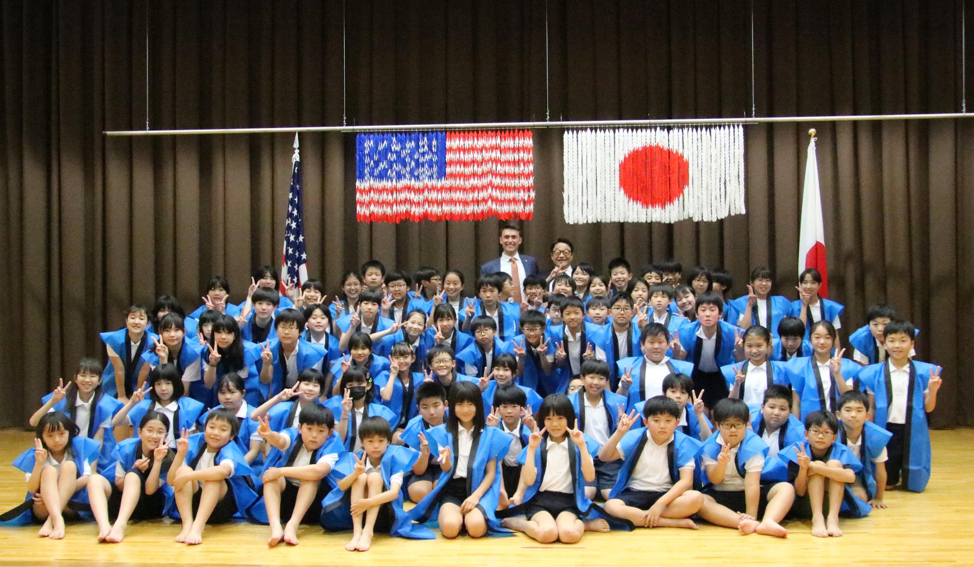 20230612まちの話題（アメリカ運輸省特別補佐官 磯部小学校訪問）