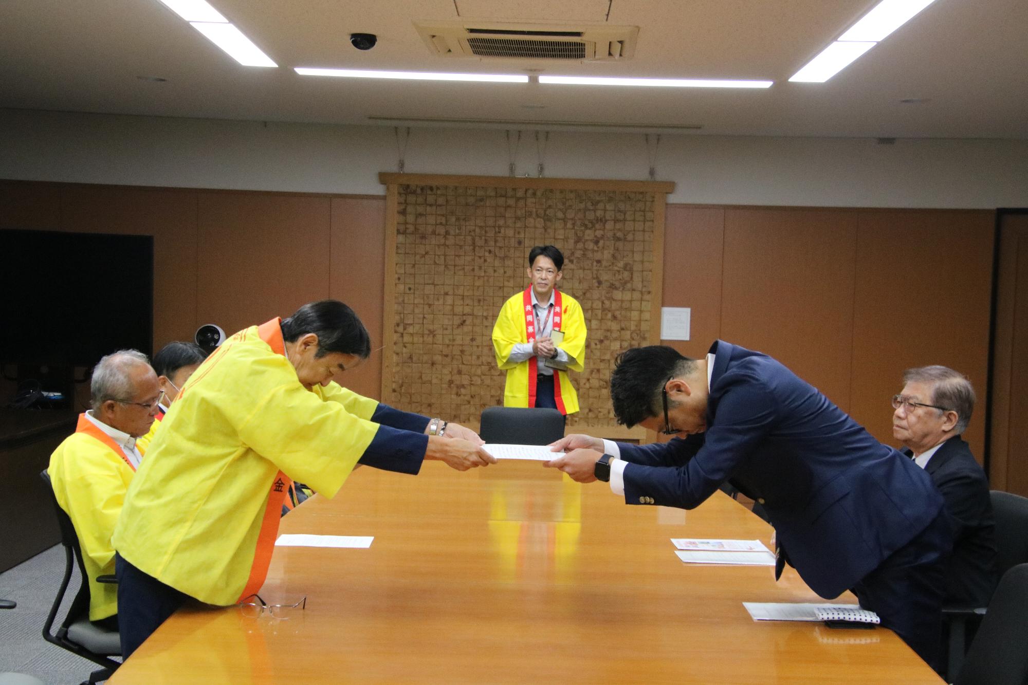 赤い羽根共同募金メッセージ伝達式