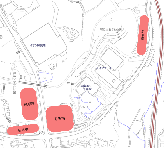 駐車場（阿児アリーナ周辺地図）